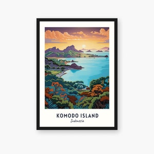 Komodo Island Travel Print, Komodo Island - Indonesia Travel Gift, Printable City Poster, Digital Download, Wedding Gift, Birthday Present