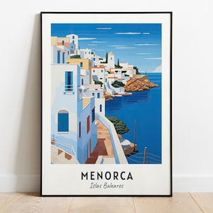 Menorca Travel Print Wall Art, Menorca - Islas Baleares City Print, Menorca Travel Gift, Menorca City Poster, Digital Download, Travel Gift