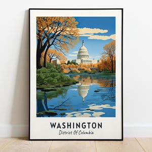Washington Travel Print Wall Art, Washington - District Of Columbia City Print, Washington Travel Gift, Washington City Poster, Travel Gift