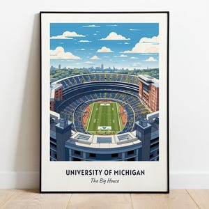 University Of Michigan Stadium Print, College Dorm Print, The Big House Print, College Football Print, University Of Michigan Stadium Poster