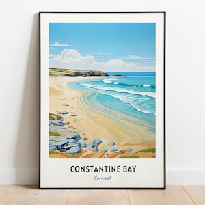 Constantine Bay, Cornwall Travel Print Wall Art, Constantine Bay - Cornwall City Print, Constantine Bay, Cornwall Travel Gift, Travel Gift