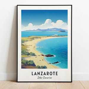 Lanzarote Travel Print Wall Art, Lanzarote - Islas Canarias City Print, Lanzarote Travel Gift, Lanzarote City Poster, Digital Download