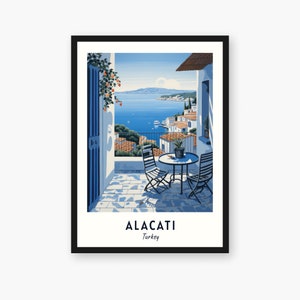 Alacatı Travel Print, Alacatı - Turkey Travel Gift, Printable City Poster, Digital Download, Wedding Gift, Birthday Present
