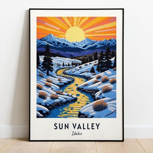 Sun Valley, Idaho Travel Print Wall Art, Sun Valley - Idaho City Print, Sun Valley, Idaho Travel Gift, Sun Valley, Idaho Poster, Travel Gift