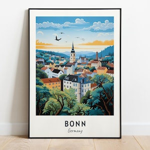 Bonn Travel Print Wall Art, Bonn - Germany City Print, Bonn Travel Gift, Bonn City Poster, Digital Download, Travel Gift, Bonn Home Decor