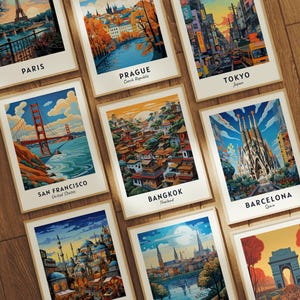 Bangkok Travel Poster Thailand Print Wall Art City Print Cityscape Artwork Travel Wall Decor Digital Download Travel Gift image 6