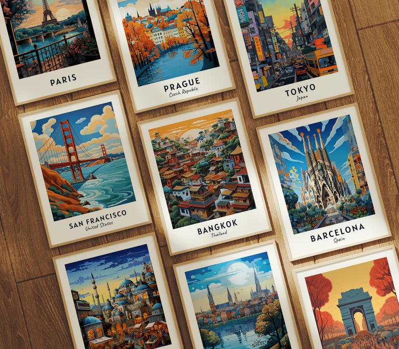 Bangkok Travel Poster Thailand Print Wall Art City Print Cityscape Artwork Travel Wall Decor Digital Download Travel Gift image 6