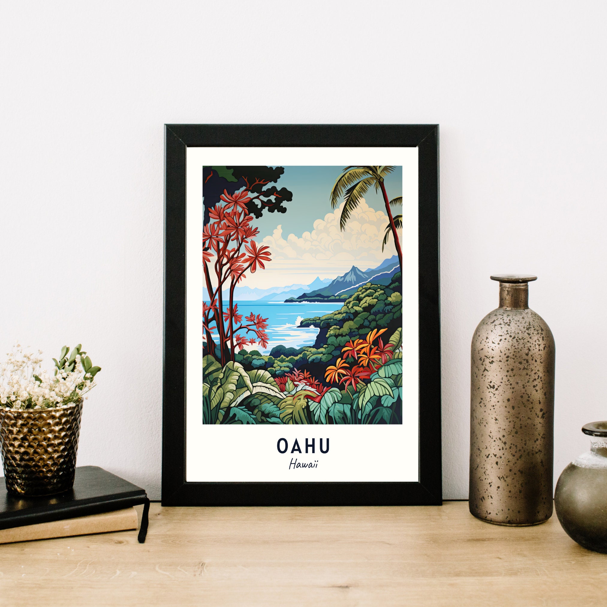 Oahu Travel Print Oahu Hawaii Travel Gift Printable City - Etsy Australia