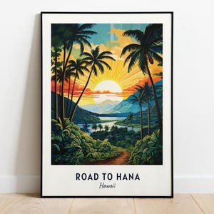Road To Hana Travel Print Wall Art, Road To Hana - Hawaii City Print, Road To Hana Travel Gift, Road To Hana City Poster, Digital Download