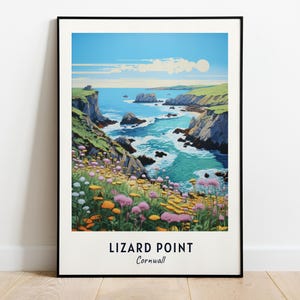 Lizard Point, Cornwall Travel Print Wall Art, Lizard Point - Stampa della città di Cornwall, Lizard Point, regalo di viaggio di Cornwall, Lizard Point, Wall Art