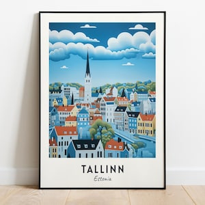 Impresión de pared de Tallin, impresión de la ciudad de Tallin - Estonia, regalo de viaje, póster de la ciudad de Tallin, descarga digital, regalo de viaje