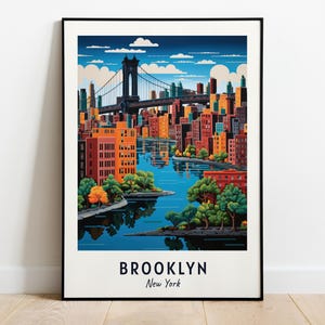 Brooklyn Travel Print Wall Art, Brooklyn - New York City Print, Brooklyn Travel Gift, Brooklyn City Poster, Digital Download, Travel Gift
