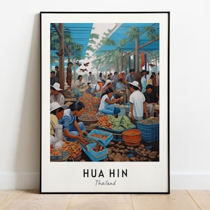 Cicada Market Travel Print Wall Art, Hua Hin - Thailand City Print, Cicada Market Travel Gift, Cicada Market Poster, Digital Download