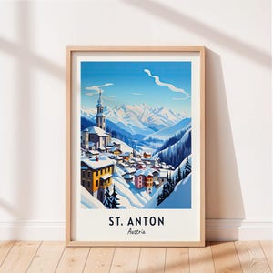 St. Anton Travel Print, St. Anton Austria Travel Gift, Printable City Poster, Digital Download, Wedding Gift, Birthday Present , St. Anton