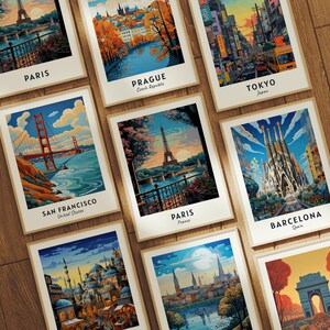 Póster de viaje de París, Francia, impresión de arte de pared, impresión de ciudad, paisaje urbano, obra de arte, decoración de pared de viaje, descarga digital, regalo de viaje imagen 6