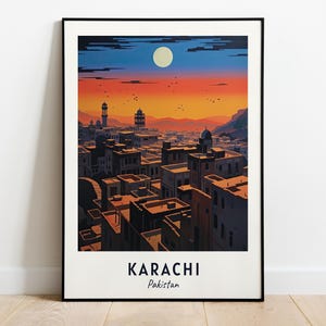 Karachi Travel Print Wall Art, Karachi - Pakistan City Print, Karachi Travel Gift, Karachi City Poster, Digital Download, Travel Gift