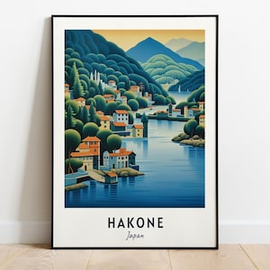 Lake Ashi Travel Print Wall Art, Hakone - Japan City Print, Lake Ashi Travel Gift, Lake Ashi Poster, Digital Download, Travel Gift, Wall Art