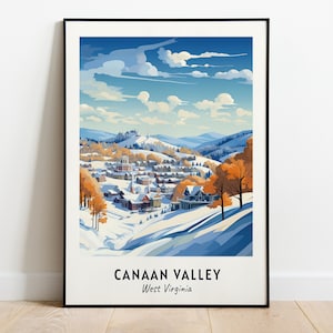 Canaan Valley Travel Print, Canaan Valley Ski Poster, West Virginia Ski Poster, Canaan Valley Digital Download, Ski Resort Print