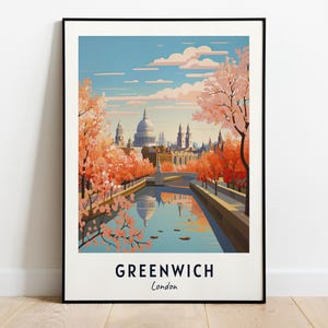 Greenwich, Londyn Podróż Drukuj Ścienną Sztukę, Greenwich - Londyn Miasto Drukuj, Greenwich, Londyn Podróż Prezent, Greenwich, Londyn Plakat, Podróż Prezent