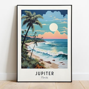 Jupiter Travel Print Wall Art, Jupiter - Florida City Print, Jupiter Travel Gift, Jupiter City Poster, Digital Download, Travel Gift