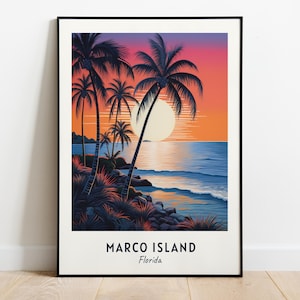 Marco Island Travel Print Wall Art, Marco Island - Florida City Print, Marco Island Travel Gift, Marco Island City Poster, Digital Download
