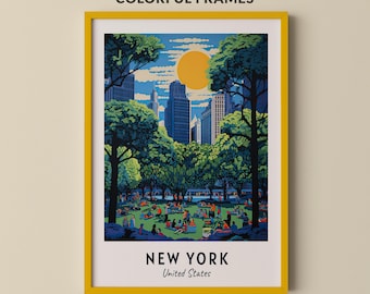 New York Travel Poster United States Print Wall Art City Print Cityscape Artwork Travel Wall Decor Digital Download Travel Gift