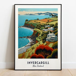 Bluff (Stirling Point) Travel Print Wall Art, Invercargill - New Zealand City Print, Bluff (Stirling Point) Travel Gift, Digital Download