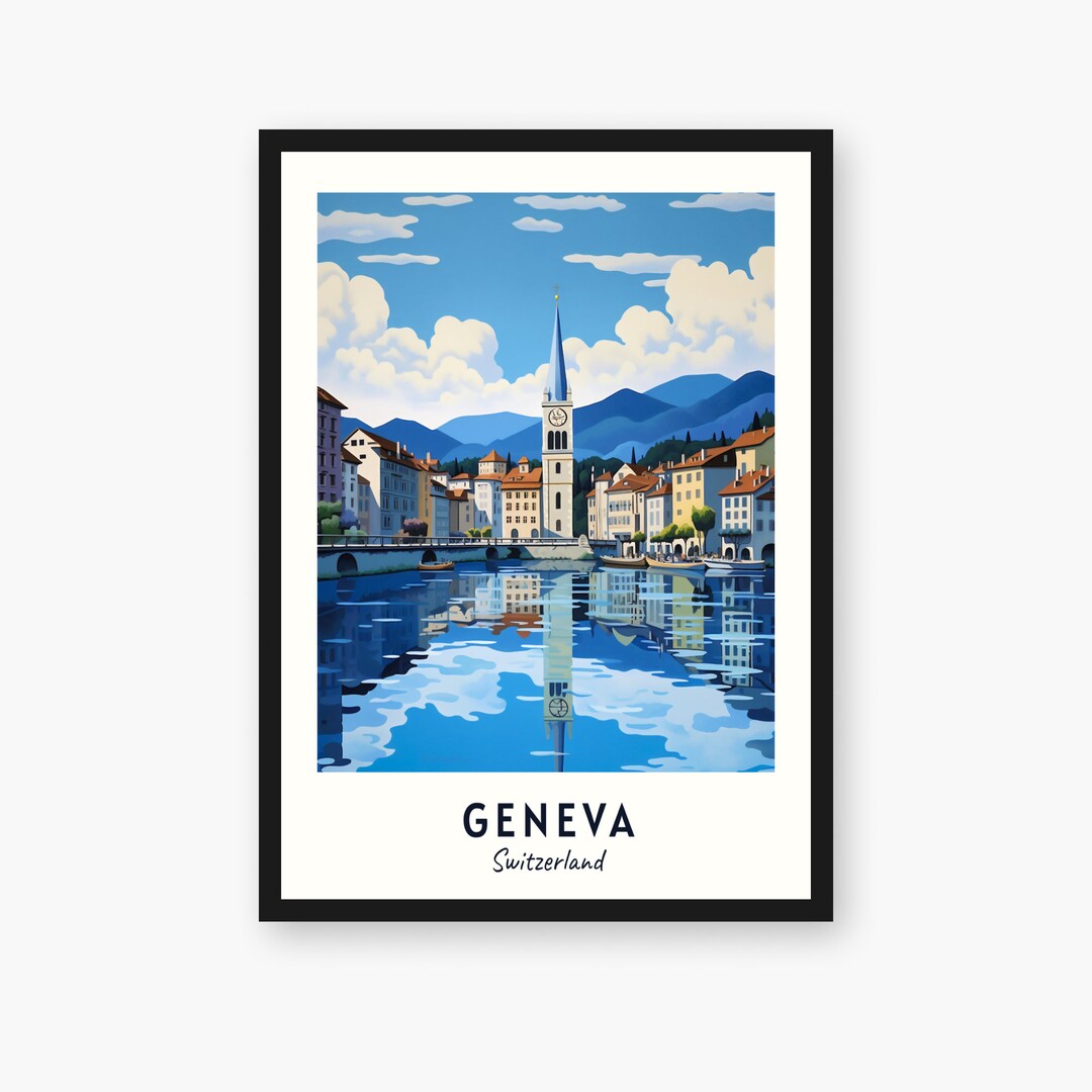 Geneva Travel Print Geneva Switzerland Travel Gift Etsy Canada