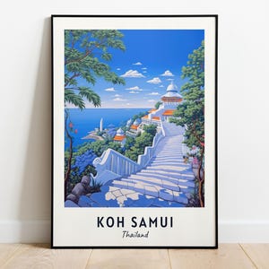 Big Buddha Temple Travel Print Wall Art, Koh Samui - Thailand City Print, Big Buddha Temple Travel Gift, Big Buddha Temple Poster, Wall Art