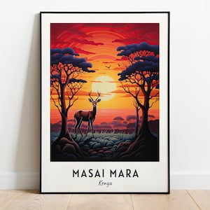 Masai Mara Travel Print Wall Art, Masai Mara - Kenya City Print, Masai Mara Travel Gift, Masai Mara City Poster, Digital Download, Wall Art