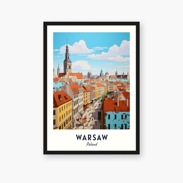 Warsaw Travel Print, Warsaw - Poland Travel Gift, Printable City Poster, Digital Download, Wedding Gift, Birthday Present