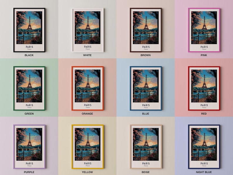 Póster de viaje de París, Francia, impresión de arte de pared, impresión de ciudad, paisaje urbano, obra de arte, decoración de pared de viaje, descarga digital, regalo de viaje imagen 3