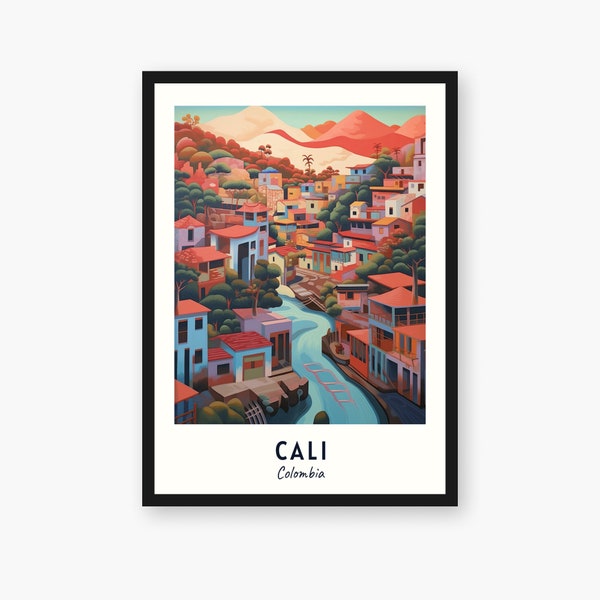 Cali Reisedruck, Cali - Kolumbien Reisegeschenk, druckbare Stadt Poster, digitaler Download, Hochzeitsgeschenk, Geburtstagsgeschenk