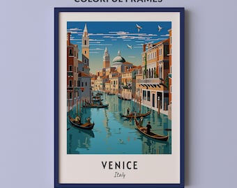 Venice Travel Poster Italy Print Wall Art City Print Cityscape Artwork Travel Wall Decor Digital Download Travel Gift