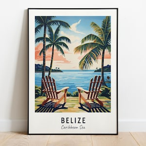 Belize, Caribbean Sea Travel Print Wall Art, Belize - Caribbean Sea City Print, Belize, Caribbean Sea Travel Gift, Belize, Digital Download