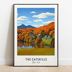 Stampa artistica da parete The Catskills Travel, The Catskills - Stampa di New York City, The Catskills Travel Gift, The Catskills City Poster, Regalo da viaggio
