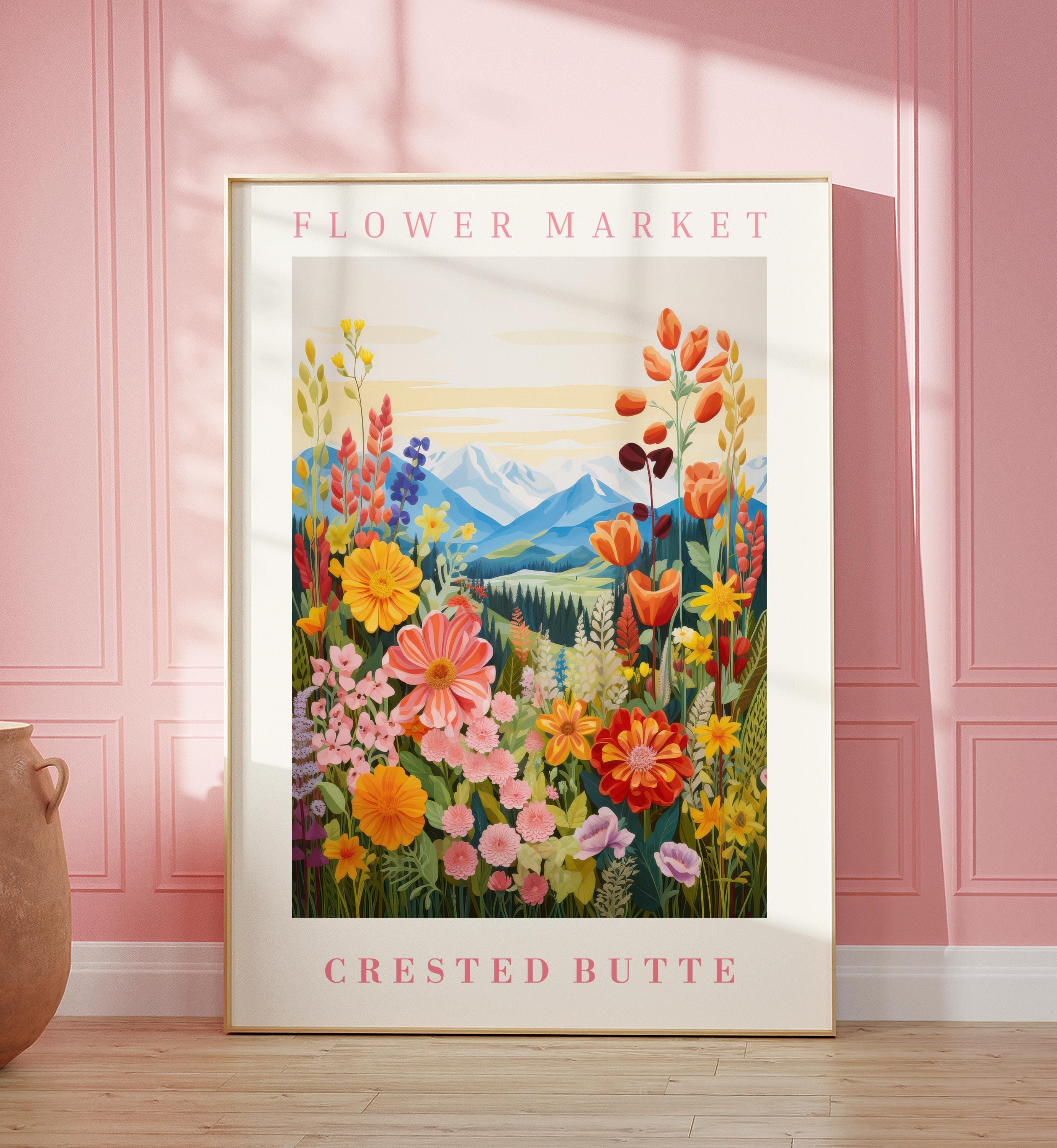 Flower Market Crested Butte Print Wall Art Colorado Floral