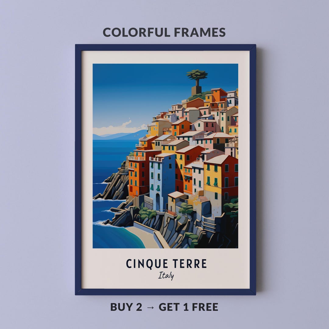 Cinque Terre Travel Poster Italy Print Wall Art City Print Cityscape ...