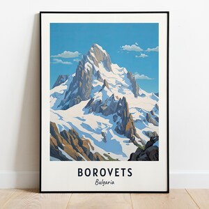 Musala Peak Travel Print Wall Art, Borovets - Bulgaria City Print, Musala Peak Travel Gift, Musala Peak Poster, Digital Download, Wall Art