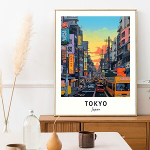 Tokyo Travel Poster Japan Print Wall Art City Print Cityscape Artwork Travel Wall Decor Digital Download Travel Gift image 5