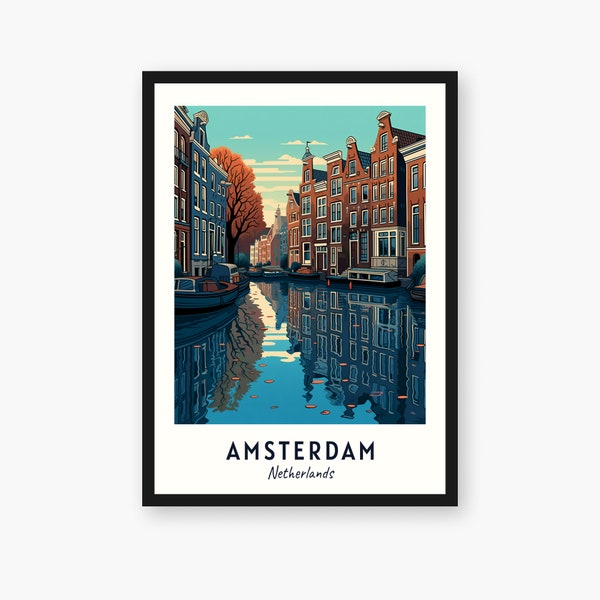 Amsterdam Travel Print, Amsterdam - Netherlands Travel Gift, Amsterdam Digital Download, Netherlands Poster, Amsterdam, Amsterdam City Print