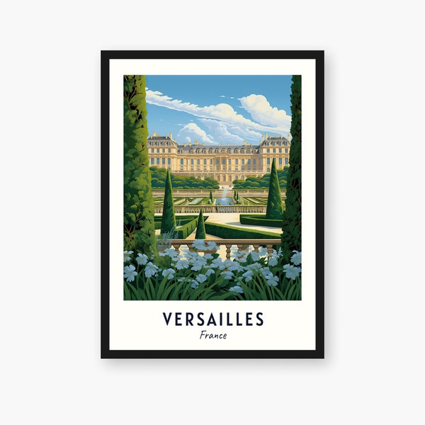 Versailles City Print, Versailles Travel Poster, France Travel Gift, Versailles Digital Download, France Poster, Versailles Gift