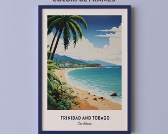 Trinidad en Tobago reisposter Caribische print muur kunst stad print stadsgezicht artwork reizen muur decor digitale download reiscadeau