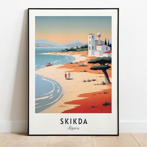 Collo Beach Travel Print Wall Art, Skikda - Algeria City Print, Collo Beach Travel Gift, Collo Beach Poster, Digital Download, Travel Gift