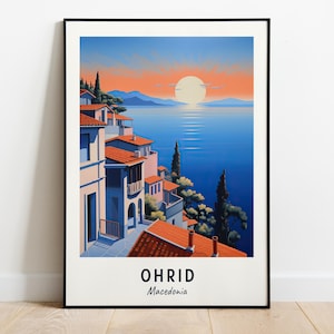 Ohrid Travel Print Wall Art, Ohrid - Macedonia City Print, Ohrid Travel Gift, Ohrid City Poster, Digital Download, Travel Gift, Wedding Gift