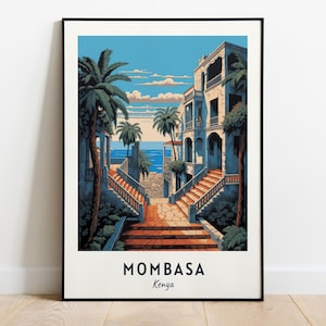 Fort Jesus Travel Print Wall Art, Mombasa - Kenya City Print, Fort Jesus Travel Gift, Fort Jesus Poster, Digital Download, Travel Gift