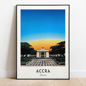 Accra Travel Print Wall Art, Accra - Ghana City Print, Accra Travel Gift, Accra City Poster, Digital Download, Travel Gift, Accra Home Decor