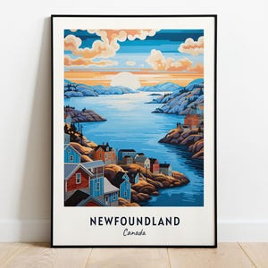 Impresión de pared de viaje a Terranova, impresión de la ciudad de Terranova - Canadá, regalo de viaje a Terranova, póster de la ciudad de Terranova, descarga digital