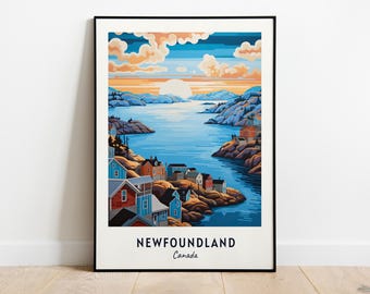 Newfoundland Travel Print Wall Art, Newfoundland - Canada City Print, Newfoundland Travel Gift, Newfoundland City Poster, Digital Download