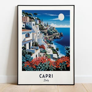 Capri Travel Print Wall Art, Capri - Italy City Print, Capri Travel Gift, Capri City Poster, Digital Download, Travel Gift, Capri Home Decor